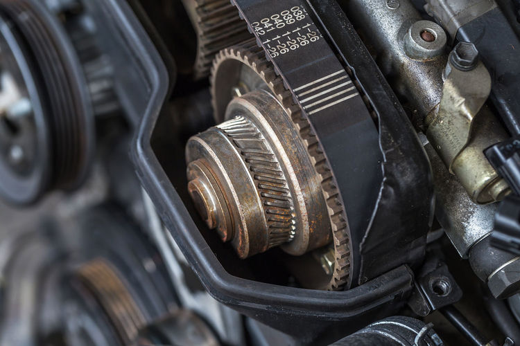 Close-up of car engine