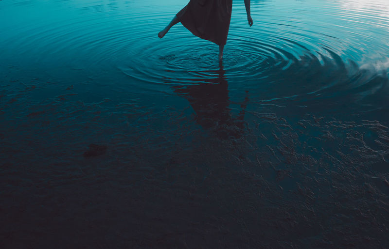 Low section of woman in lake