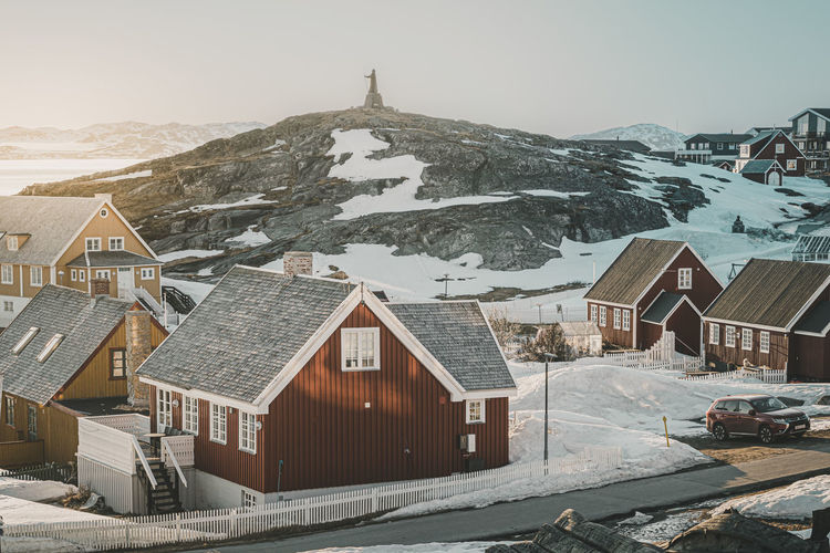 Golden hour in old nuuk, greenland