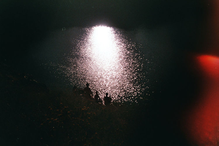 Firework display at night