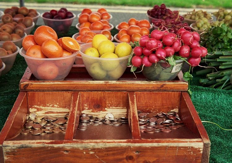 Close-up of fruits for sale in market