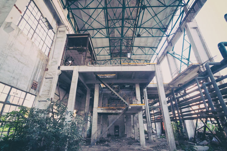 Low angle view of abandoned building