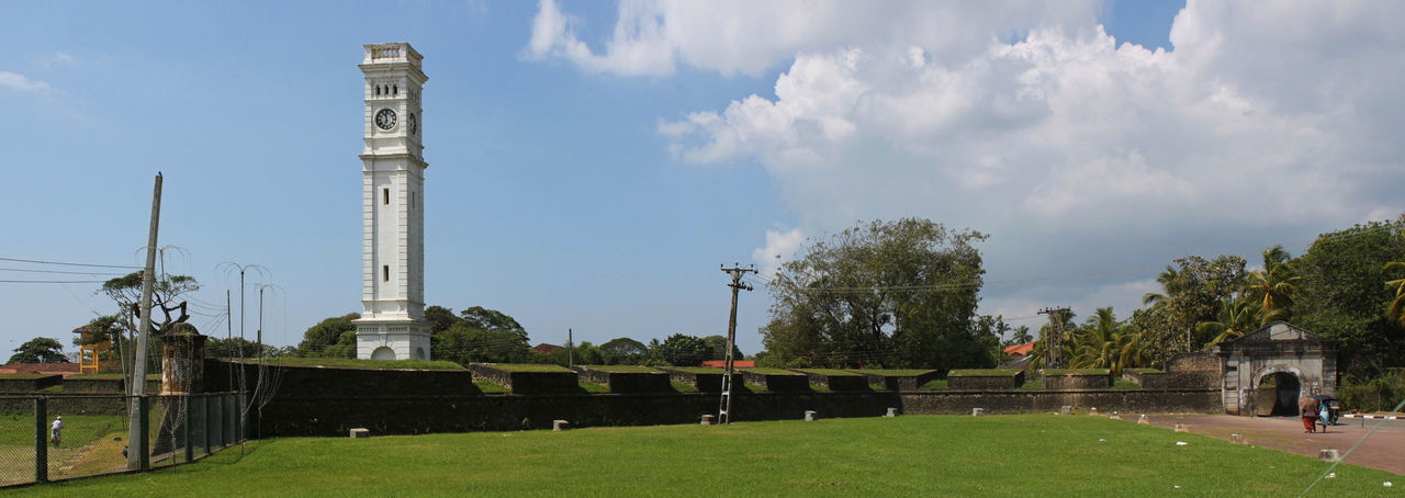 Panoramic view of built structure against sky