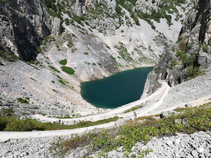 Blue lake karst lake located in southern croatia
