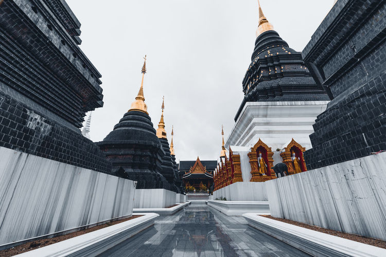 View of temple building against sky