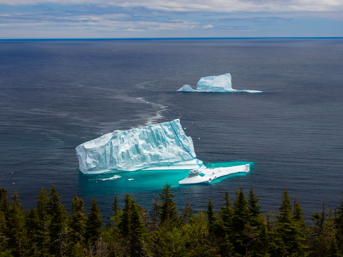 Iceberg floating in sea
