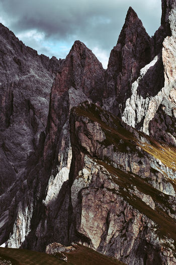 Scenic view of mountain range against sky