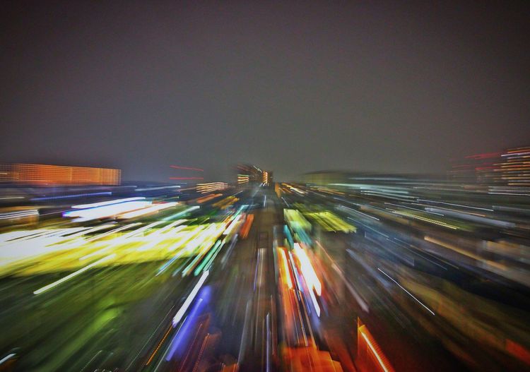 Light trails at night