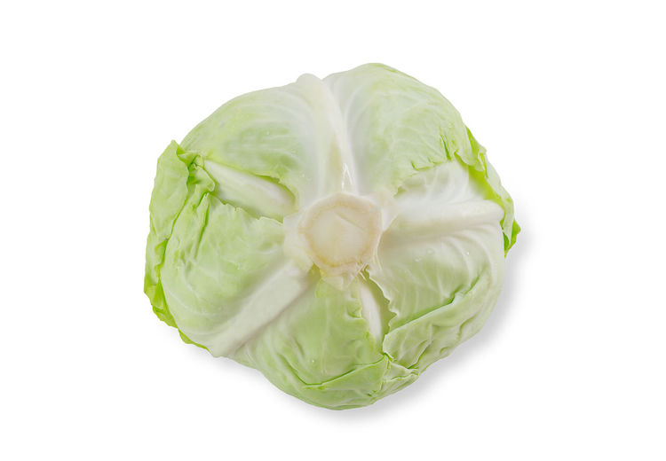 High angle view of vegetable over white background