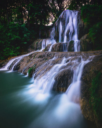 Waterfall during long exposure in slovakia, lucky village 