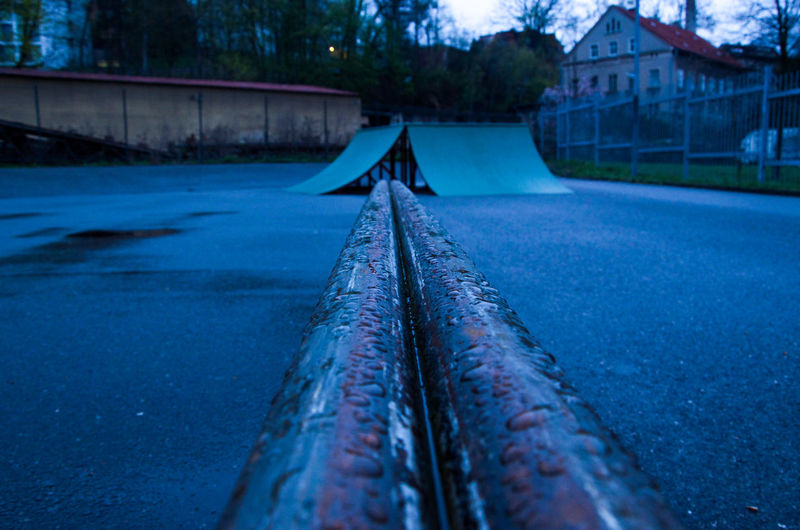 Shot of skatepark at dusk