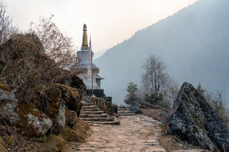 Low angle view of temple against sky