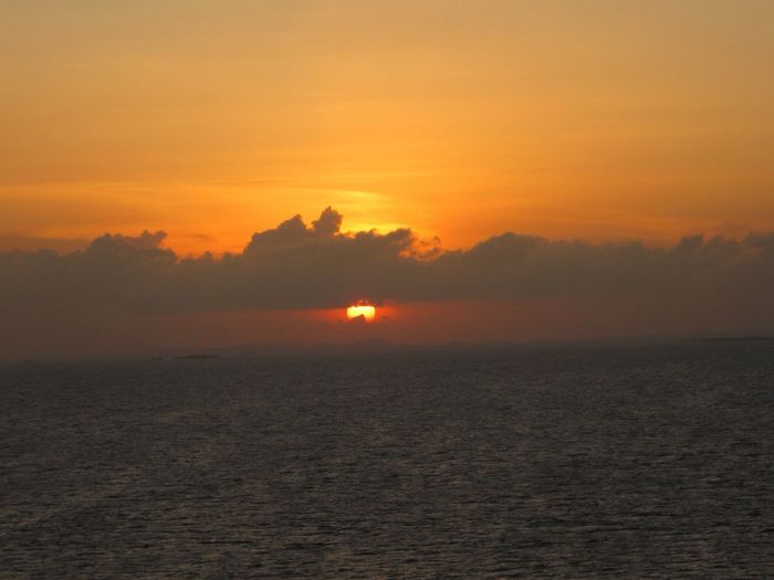 Scenic view of sea at sunset