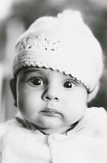 Close-up portrait of cute baby