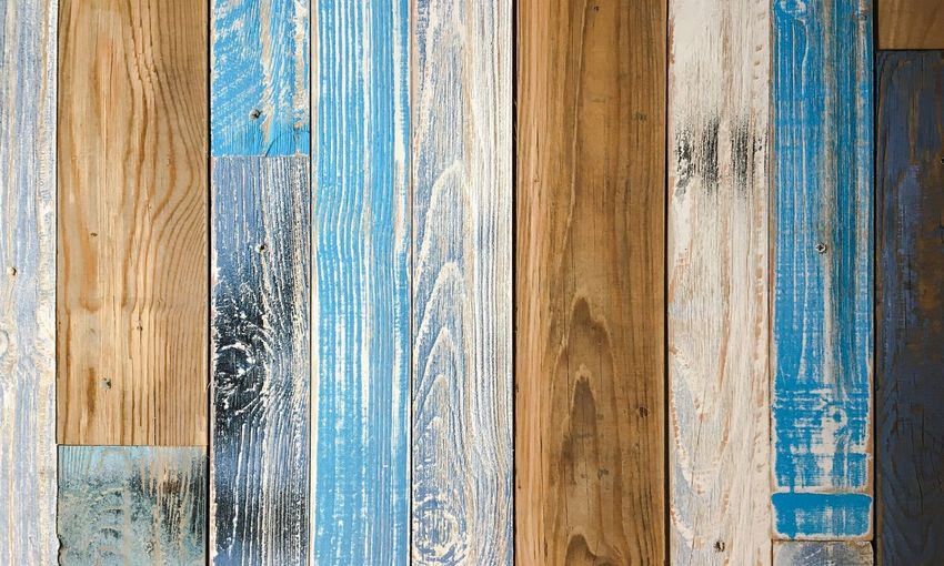 Full frame shot of blue wooden door