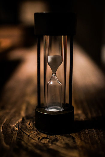 Close-up of hourglass