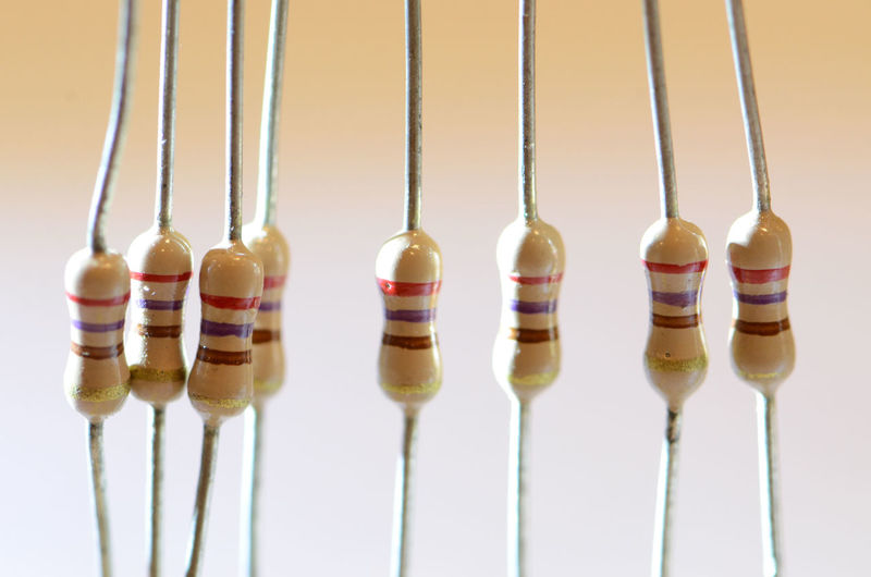 Macro shot of resistors