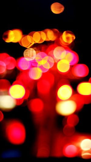 Colorful illuminated lights at night
