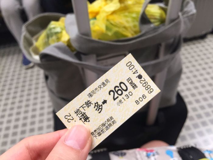 Cropped image of woman holding train ticket