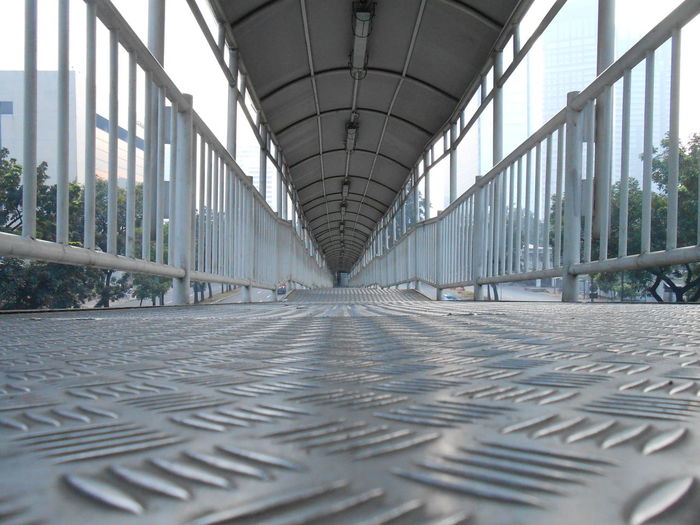 Surface level of empty walkway