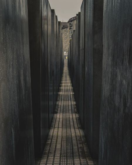Narrow footpath at holocaust memorial
