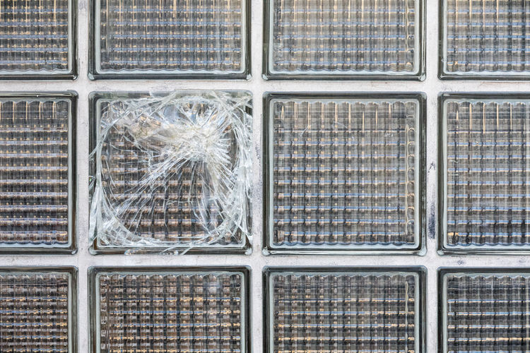 Full frame shot of grid glass pattern