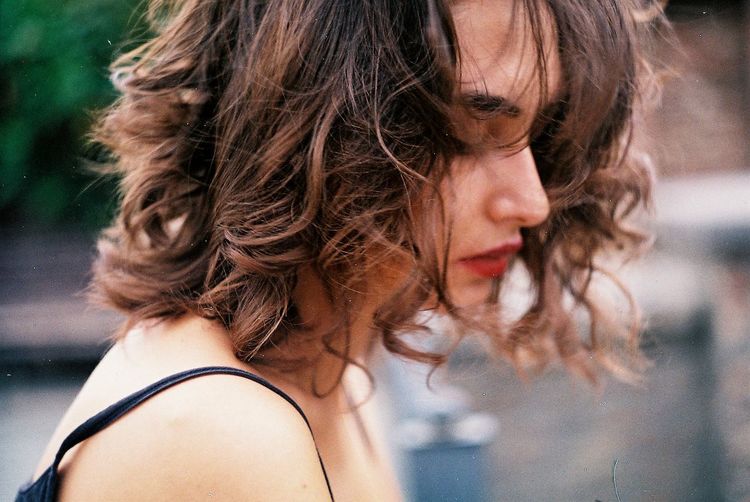 Close-up of beautiful young woman