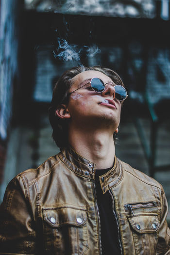 Beautiful City Cool Fashion Fine Art Photography Getty Images Premium Collection Goggles Modern Smoke Black And White Cigar Fine Art Lifestyles Model One Person Portrait Portraiture Posing Real People Sunglasses Urban Week On Eyeem Young Adult