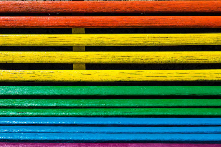 Full frame shot of multi colored bench