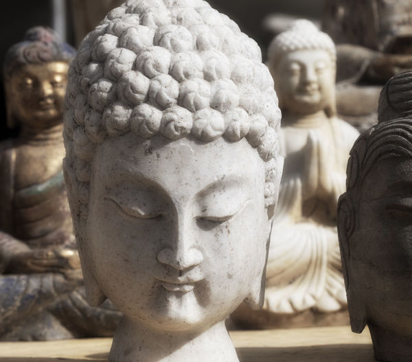Close-up of buddha statue in temple