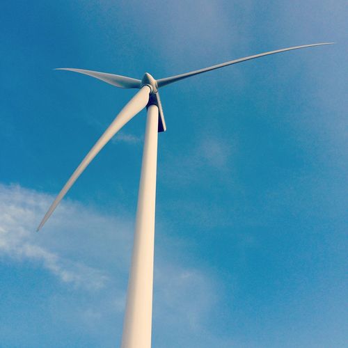 Low angle view of wind turbine