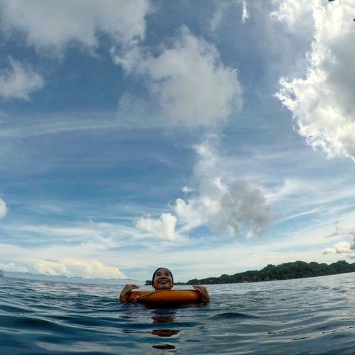 Enjoying the blue skies and clear waters of guimaras