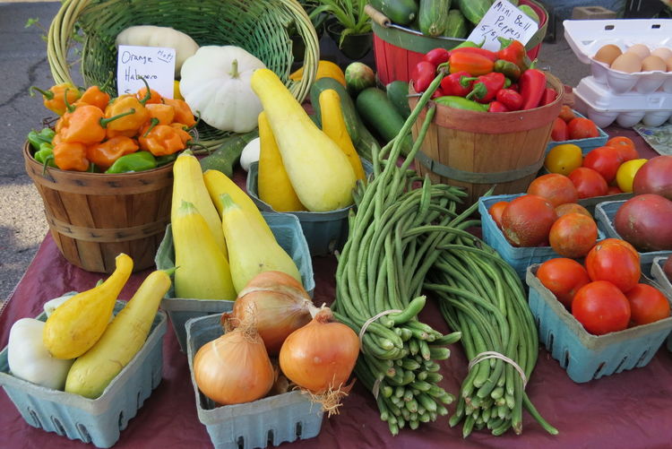 Vegetables for sale in market