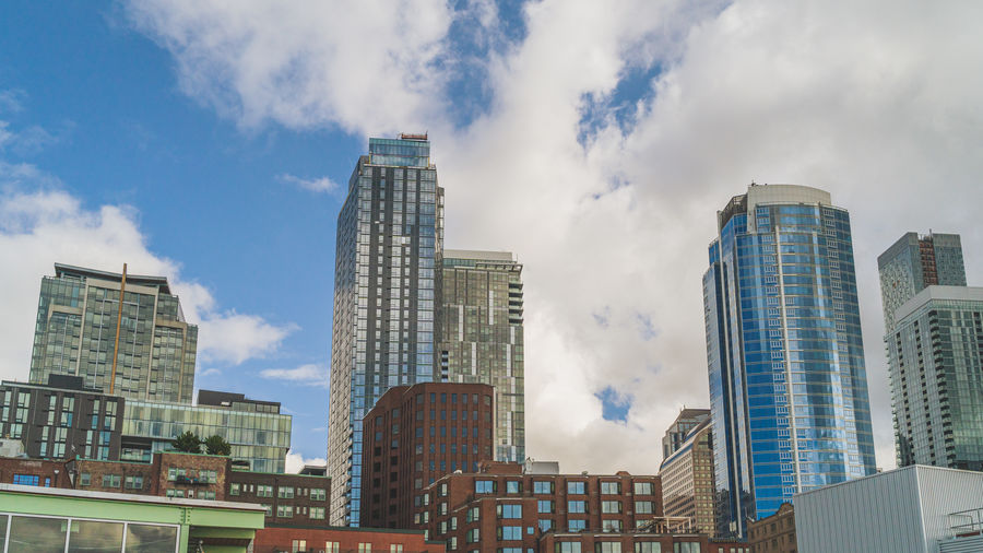 Low angle view of buildings against sky