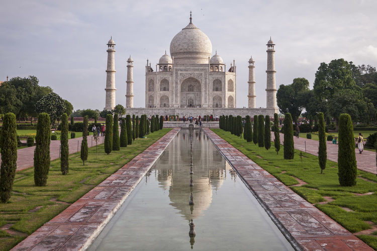 The iconic taj mahal, one of the seven wonders of the world.