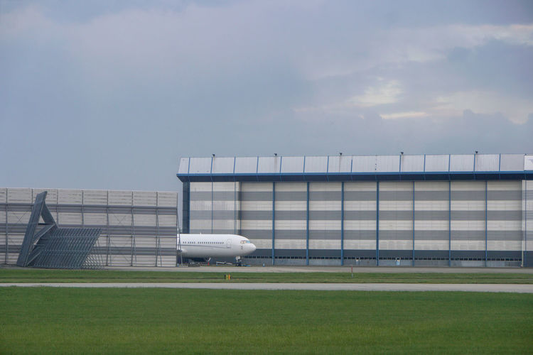 Airplane at airport runway