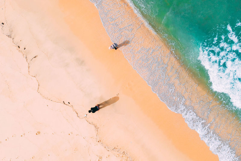 Aerial view of people on beach