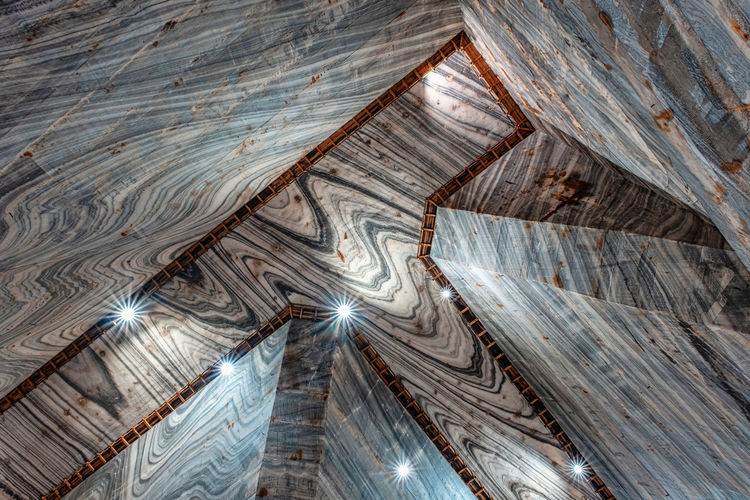 Undreground salt mine roof with wooden balconny - romania, slanic prahova
