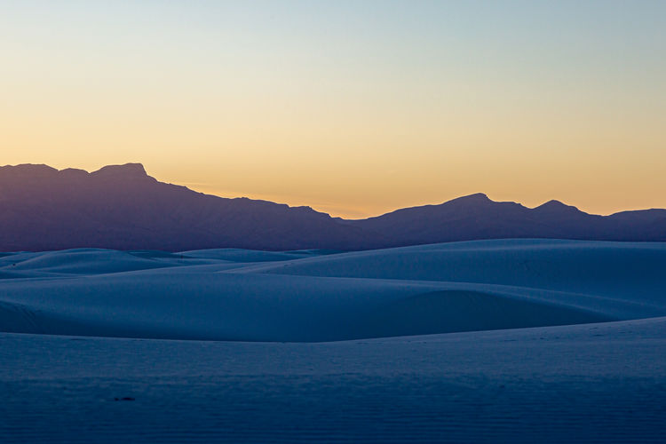 An idyllic view at sunset, at white sands desert in new mexico