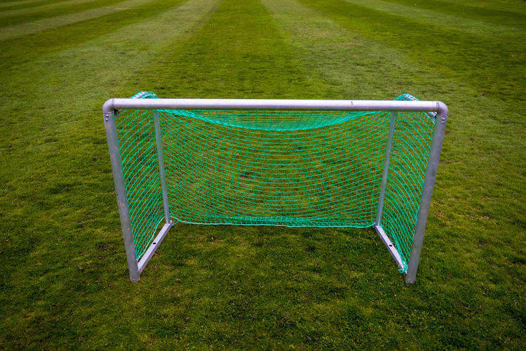 Goal post on soccer field