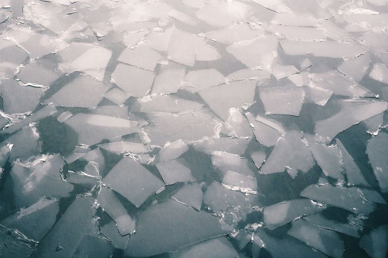 Full frame shot of frozen ice