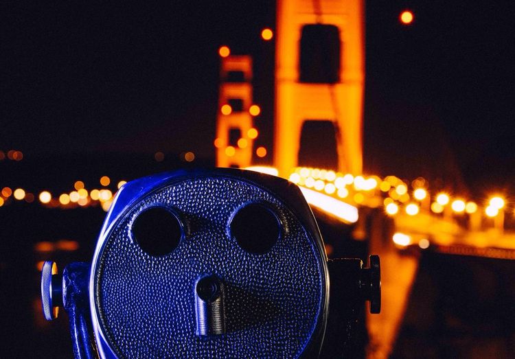 View of illuminated lights at night