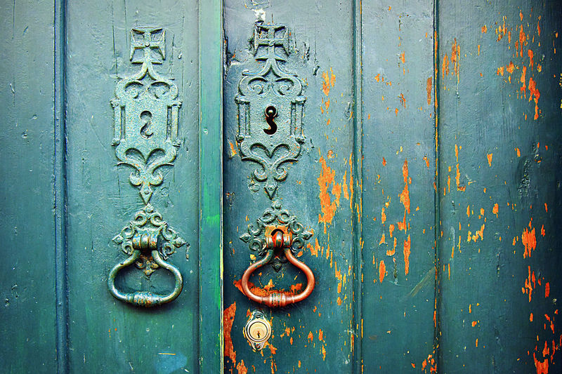 Close-up of closed door