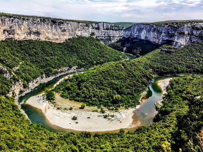 High angle view of ardeche valley