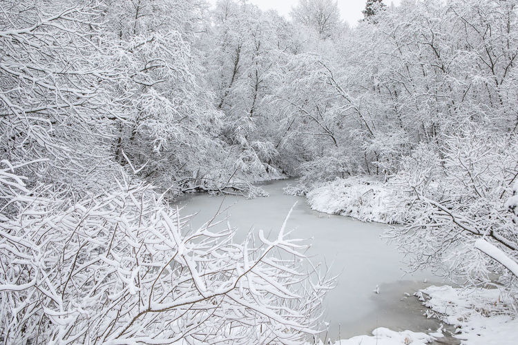 Scenic view of frozen lake