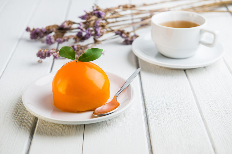 Close-up of breakfast served on table