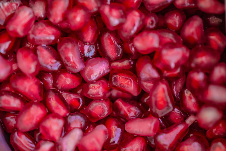 Full frame shot of pomegranate seeds