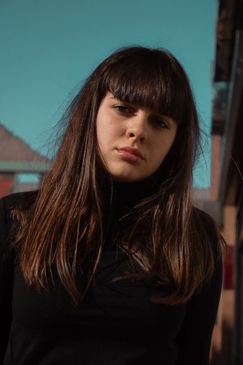 Portrait of confident teenage girl