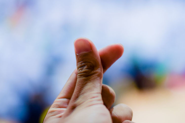 Close-up of hand gesturing