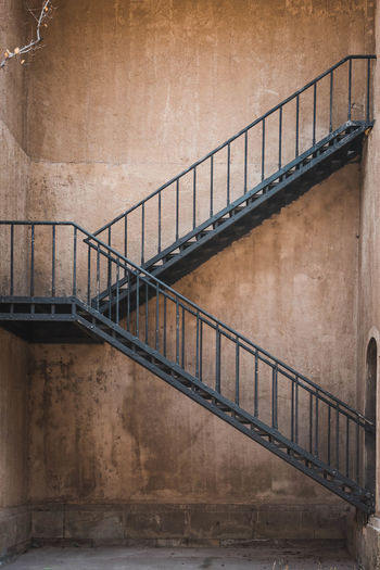 Low angle view of spiral staircase of building